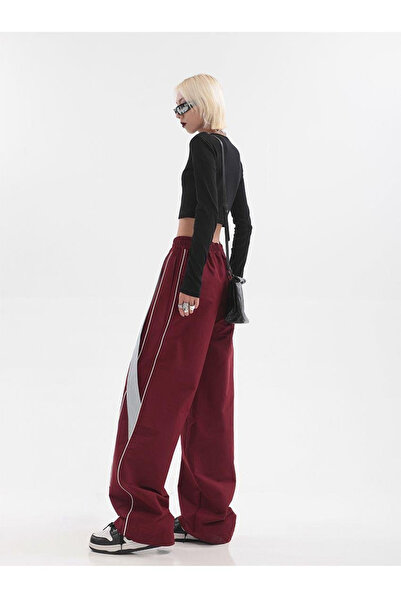 Gofeel Harajuku Retro Baggy Kırmızı Unisex Eşofman Altı