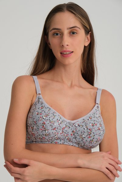 NORMBODY Unsupported Combed Cotton Women's Bra Patterned