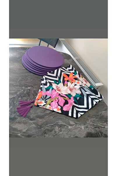 BATUR HOME DESİGN ZAMBAK MOR SUPLALI 6 LI TAKIM