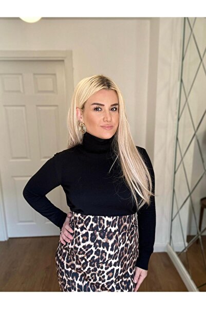 Anne Kız Tasarım Leoparlı Takım Elbise