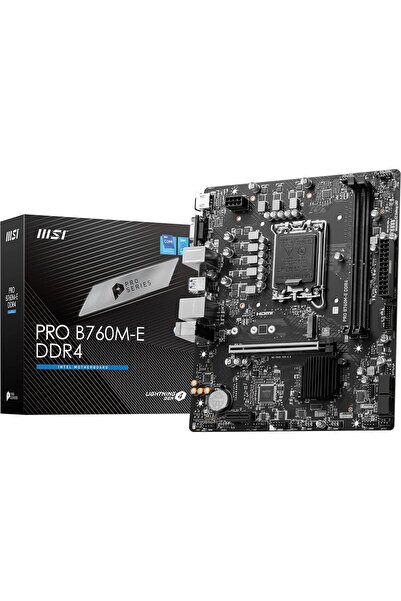 MSI لوحة أم Pro B760m-e DDR4 مقبس 1700 4800 OC PCI-E M.2 USB3.2 HDMI VGA 1x1G...