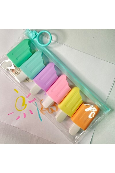 Tahtakale Dünyası Fosforlu kalem dondurma tasarımlı 6 adet değişik renk öğren...