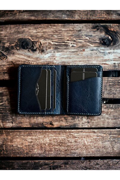 DeriBoss Італійський шкіряний ручної роботи спеціальний гаманець (ПЕТРОЛЬ СИНІЙ)