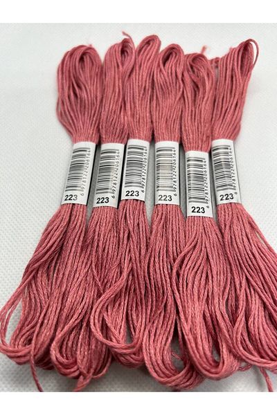 ALMİŞ 6 Pieces Single Color Etamine Cross Stitch Bracelet Brazilian Embroidery Thread-223