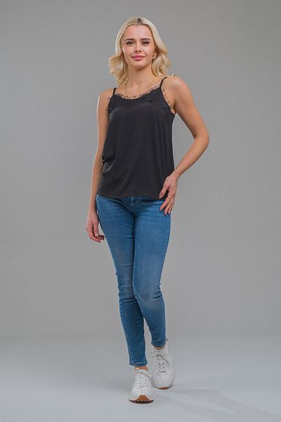 Bold & Young Women's Aerobin Undershirt with Lace and Adjustable Straps - Flowy Collar