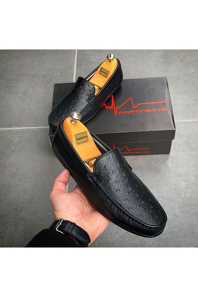Martinetto GENUINE LEATHER BLACK DAILY MEN'S SHOES MRTCNT100