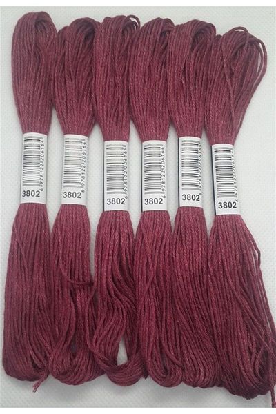 ALMİŞ 6 Pieces Single Color Etamine Cross Stitch Bracelet Brazilian Embroidery Thread 9-3817