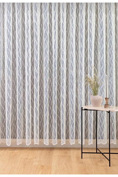 Karesi READY TO USE BAKLAVA PATTERN MEDIUM PLEATED 1X2,5 TULLE CURTAIN