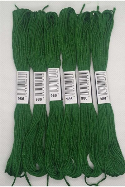 ALMİŞ 6 Adet Tek Renk Etamin Kanaviçe Bileklik Brezilya Nakış Ipi 7-3341