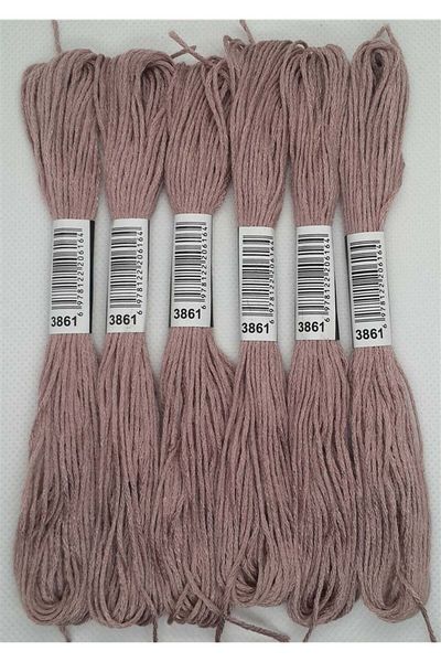 ALMİŞ 6Pcs Single Color Etamine Cross Stitch Bracelet Brazilian Embroidery Floss 10