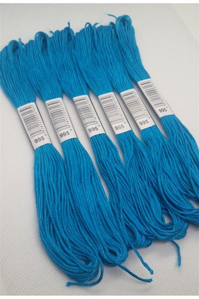 ALMİŞ 6 Pcs Single Color Etamine - Cross Stitch Bracelet, Brazilian Embroidery Lanyard 7