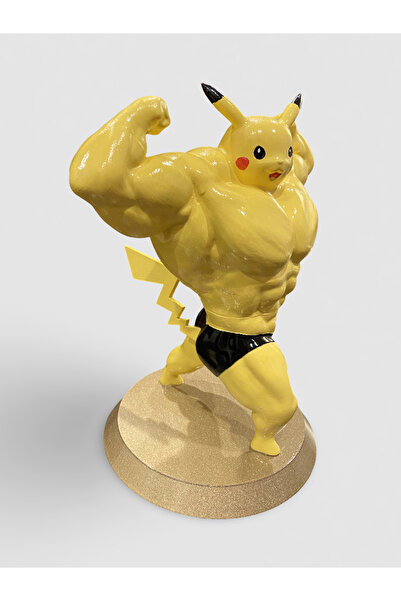 3DLAYERCRAFT Kaslı Sporcu Pokemon Pikachu Figür 15 cm