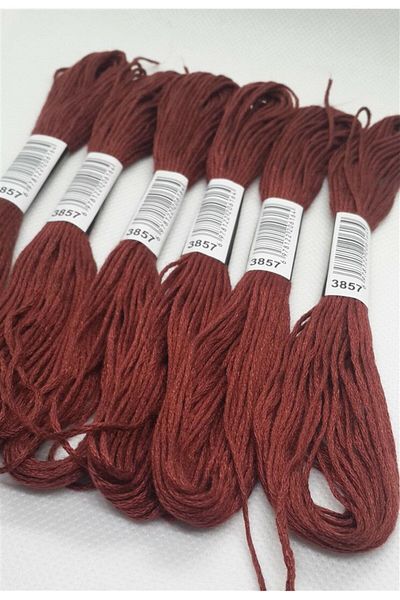 ALMİŞ 6Pcs Single Color Etamine Cross Stitch Bracelet Brazilian Embroidery Floss 10