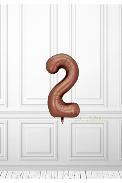 LOTUS PARTY بالون فويل ذو أرقام بنية - بالون فويل ذو أرقام ريترو عدد 2 بالون ...