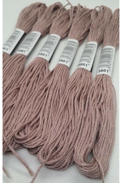 ALMİŞ 6Pcs Single Color Etamine Cross Stitch Bracelet Brazilian Embroidery Floss 10