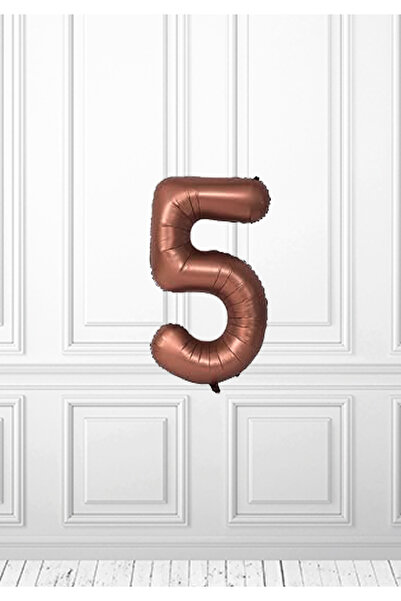 LOTUS PARTY بالون رقمي بني - بالون رقمي قديم 5 أرقام بالون رقمي