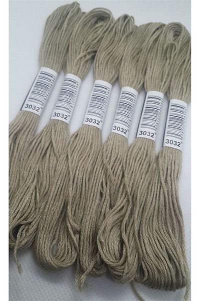 ALMİŞ 6 Pieces Single Color Etamine Cross Stitch Bracelet Brazilian Embroidery Thread 7-3341