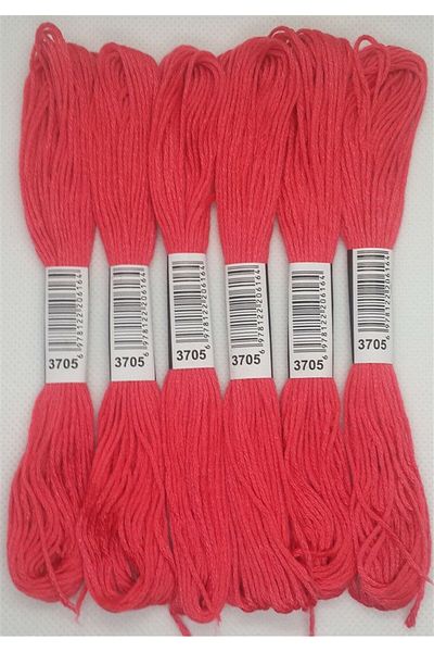 ALMİŞ 6 Pieces Single Color Etamine Cross Stitch Bracelet Brazilian Embroidery Thread 8-3713