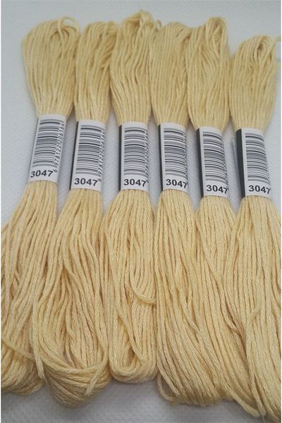 ALMİŞ 6 Pieces Single Color Etamine Cross Stitch Bracelet Brazilian Embroidery Thread 7-3341