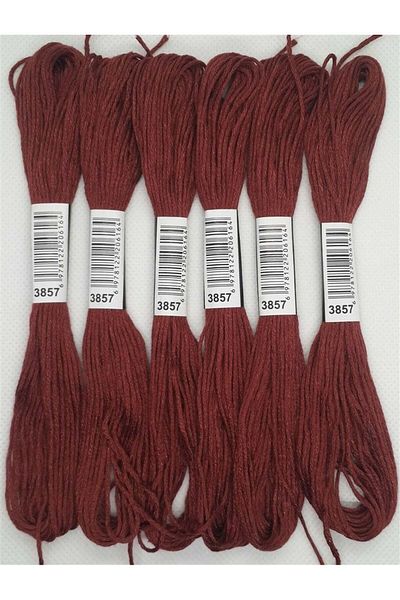 ALMİŞ 6Pcs Single Color Etamine Cross Stitch Bracelet Brazilian Embroidery Floss 10