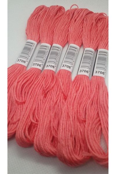ALMİŞ 6 Pieces Single Color Etamine Cross Stitch Bracelet Brazilian Embroidery Thread 8-3713