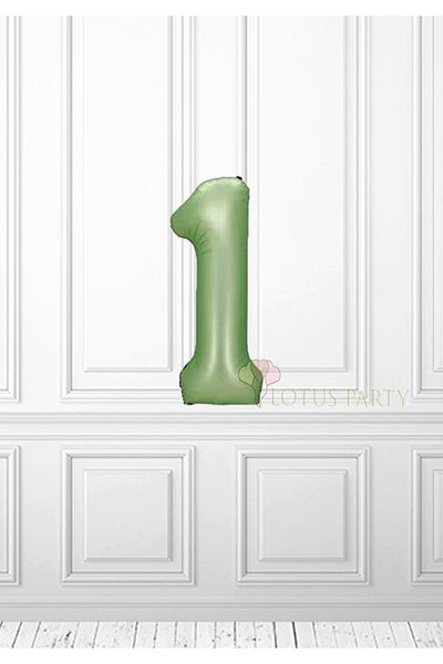 LOTUS PARTY Green Number Foil Balloon - Retro Green Number Foil Balloon 1 Number Foil Balloon