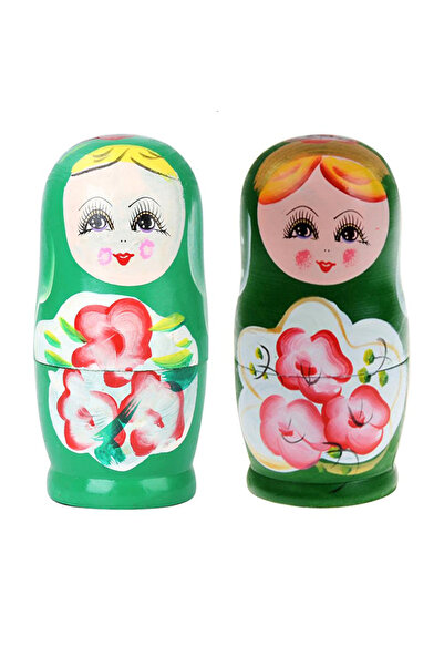Tahtakale Dünyası 5 li matruşka seti çocuklar için ahşap oyuncak  iç içe geçe...