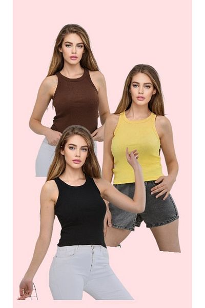 NOBLELOOK Γυναικείο πλεκτό εσώρουχο με γιακά με ραβδώσεις
