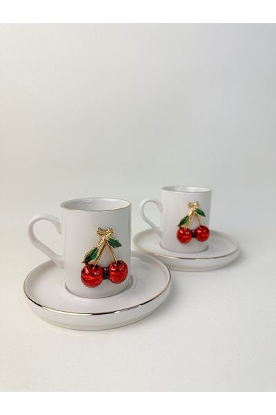 WERONY Gold Gilded 2-Piece Cross Coffee Cup Set