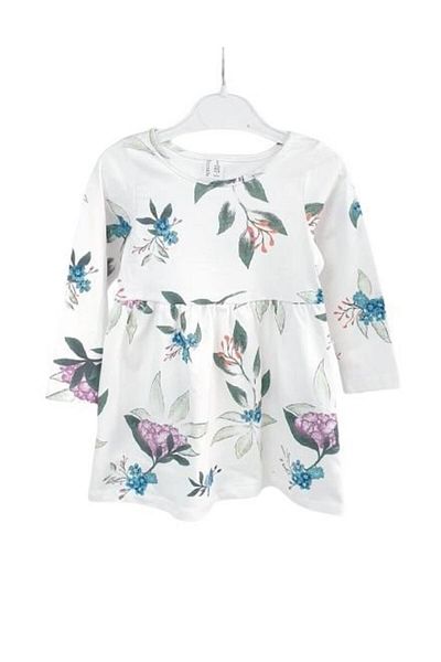 SeaBubbles Seasonal Combed Cotton Long Sleeve Floral Girl's Dress