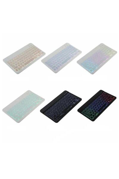 Alfa MEC Galaxy Tab A9 Plus 11 inç Uyumlu Aydınlatmalı Işıklı Kablosuz Bluetooth Klavye+mouse