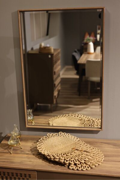 jute craft Dekoratif Şık 6lı Yuvarlak Supla Seti Amerikan Servis