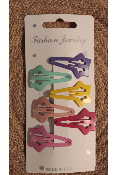 MİNAHOBİ مشبك تثبيت على شكل نجمة ملونة مكون من 6 قطع