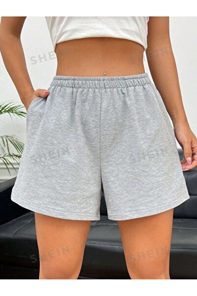 DAXİS Sportwear Company Kadın Lastikli İpli Penye Gri Şort DAXİS Sportwear Co...