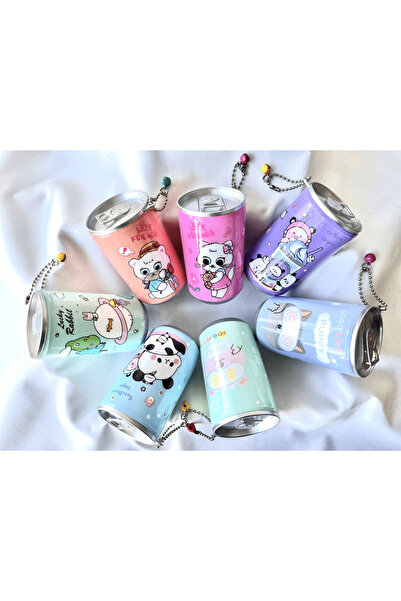 Zift Store Sevimli Kutu Kola Görünümlü Islak Mendil Anahtarlık Çanta Süsü Makyaj Temizleme Çocuk Okul Mendili