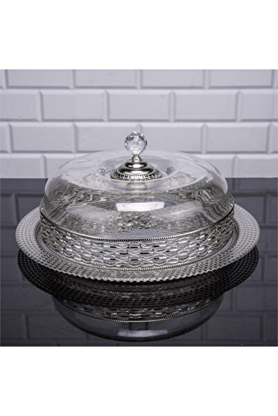 USTAOGLUHOME MİKA KAPAKLI CAM SUNUMLUKLU KEK FANUS
