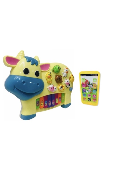 berattoys Türkçe Müzikli Işıklı Hayvan Sesli Piyano Ve Işıklı Sesli Oyuncak C...