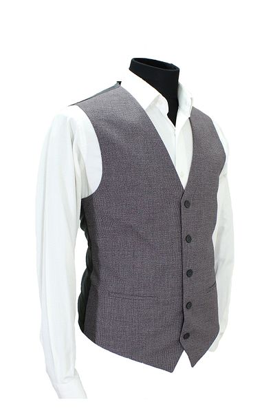 MENTOR REGALO Men's Vest V-Neck Claret Red Patterned 50613