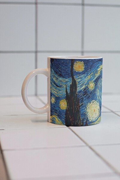 Eylül Design Van Gogh Themed Special Design Double Sided Printed Mug Cup - Tea Coffee Cup Gift