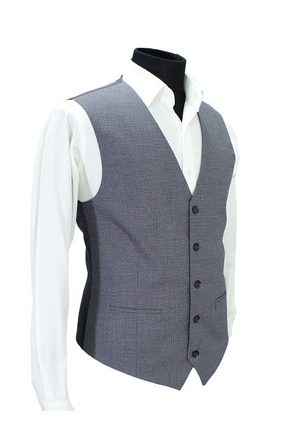 MENTOR REGALO Men's Vest V-Neck Navy Blue Patterned 50610