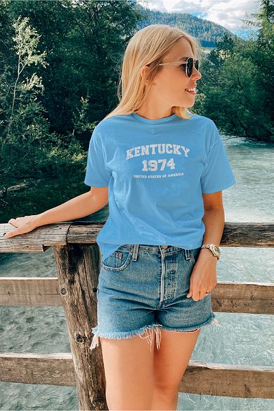ADABEBEK Γυναικείο μπλουζάκι με στάμπα Kentucky
