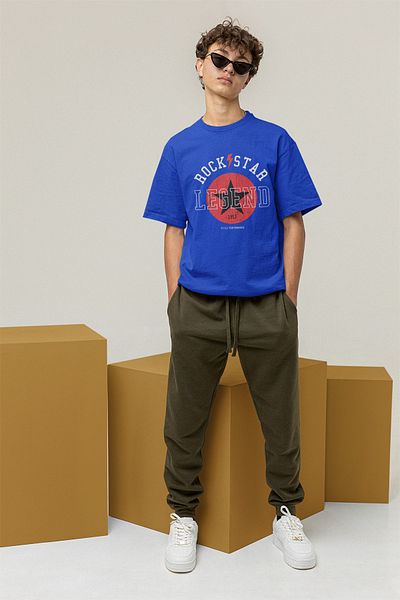 ADABEBEK Ανδρικό μπλουζάκι Oversize με στάμπα