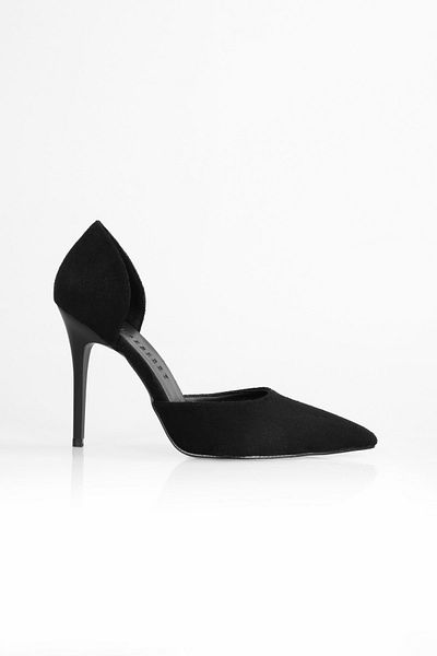 Shoeberry Damen Judith Stiletto aus schwarzem Wildleder