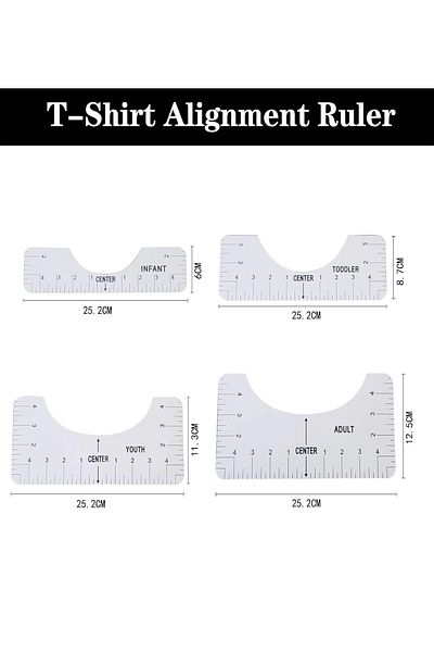 hodbehod 4 Pcs T shirt Alignment Centering Guide Ruler Plastic