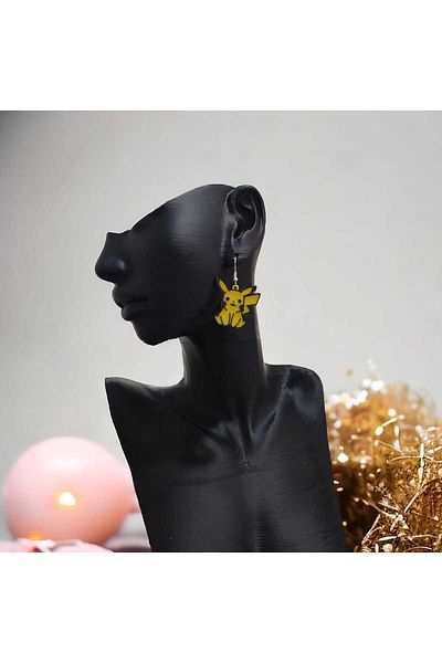 3DHOBİCENTER Pikachu earrings pikachu hanging earrings