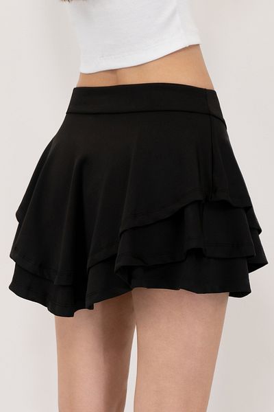 Soyo Women's Black Scuba Flowing Shorts Skirt