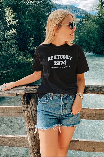 ADABEBEK Γυναικείο μπλουζάκι με στάμπα Kentucky