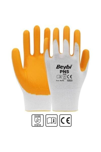 KL HOME قفازات عمل من البوليستر المحبوك Pn5 النتريل 1 زوج