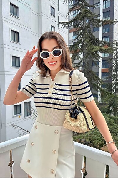 De Pose Μπλούζα με ριγέ με ραβδώσεις με λεπτομέρεια