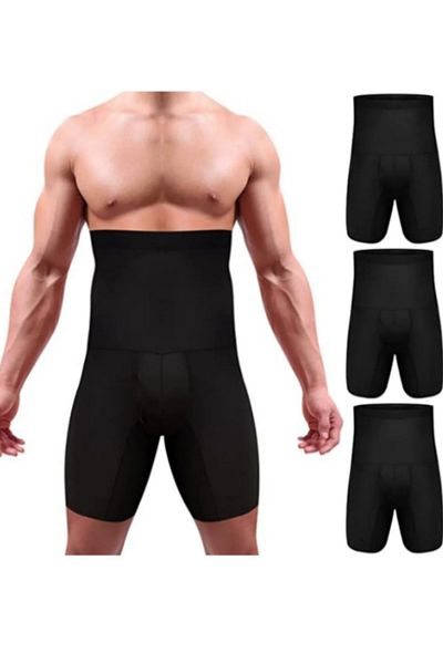 miresa Regional Firming and Shaping Men's Boxer Corset Black and White Color